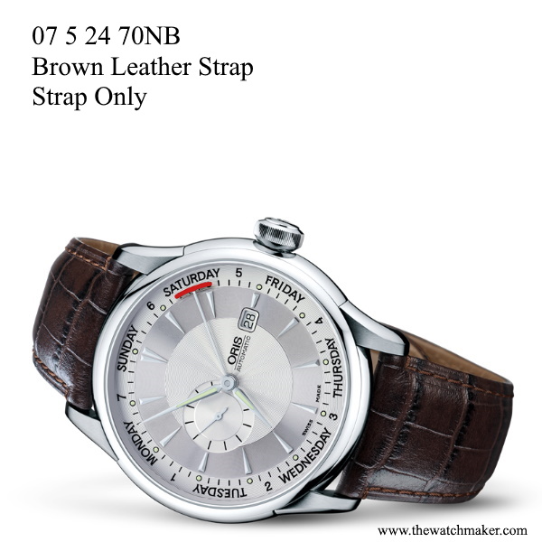 07 5 24 70NB Oris Brown Leather Strap, Strap-Only - The Watchmaker