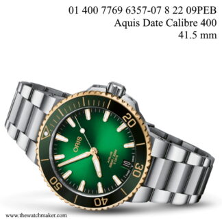 Oris Aquis Date Bicolor Calibre 400, Green Dial, 41.5mm - The Watchmaker