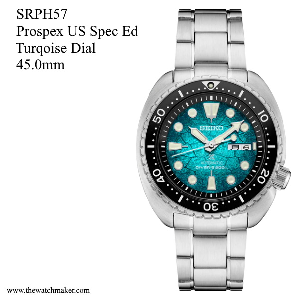 SRPH57 Seiko Prospex . Special Edition, Turqoise Dial, Metal Bracelet,  20mm - The Watchmaker