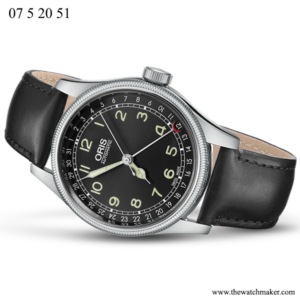 07 5 20 51 Oris Black Leather Strap, Complete