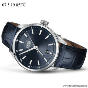07 5 19 85FC Oris Blue Leather Strap, Complete