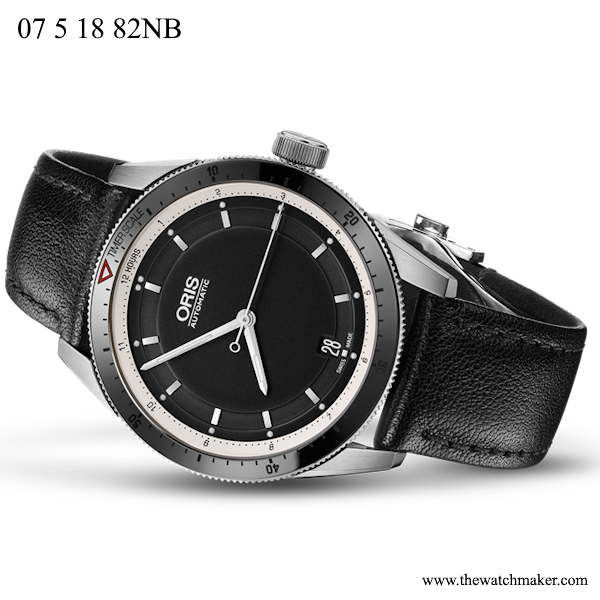 07 5 18 82NB Oris Black Leather Strap, Strap-Only