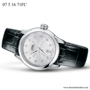 07 5 16 71FC Oris Black Leather Strap, Complete
