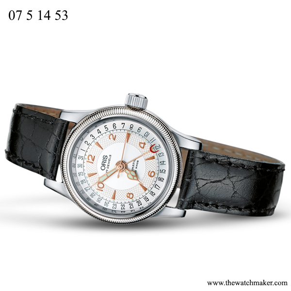 07 5 14 53 Oris Black Leather Strap, Complete