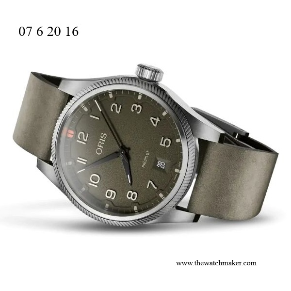 07 6 20 16LC Oris Green Leather Strap, Complete
