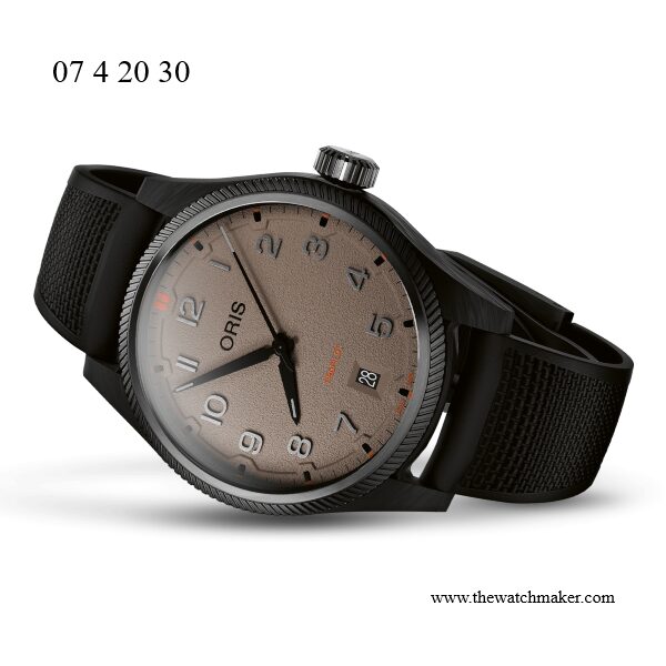 07 4 20 30GLC Oris Black Leather & Textile Strap, Complete
